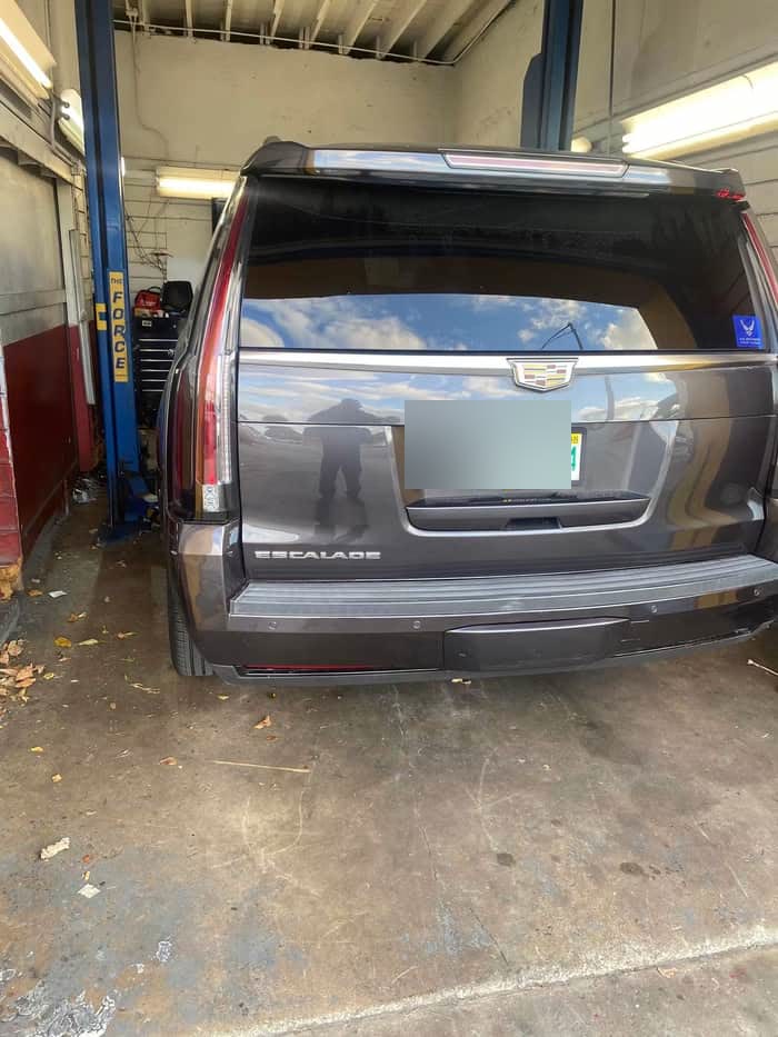 Cadillac Escalade in the shop for service